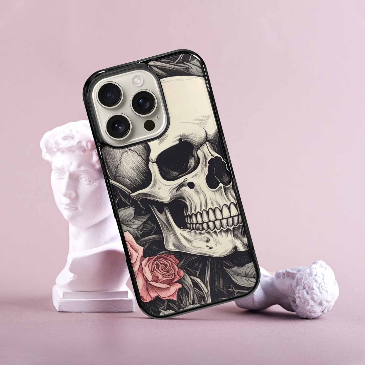 iPhone 16 Pro Case — 20 Skulls Overlapping Seamless Tileable Pattern, Custom Made Phone Cover