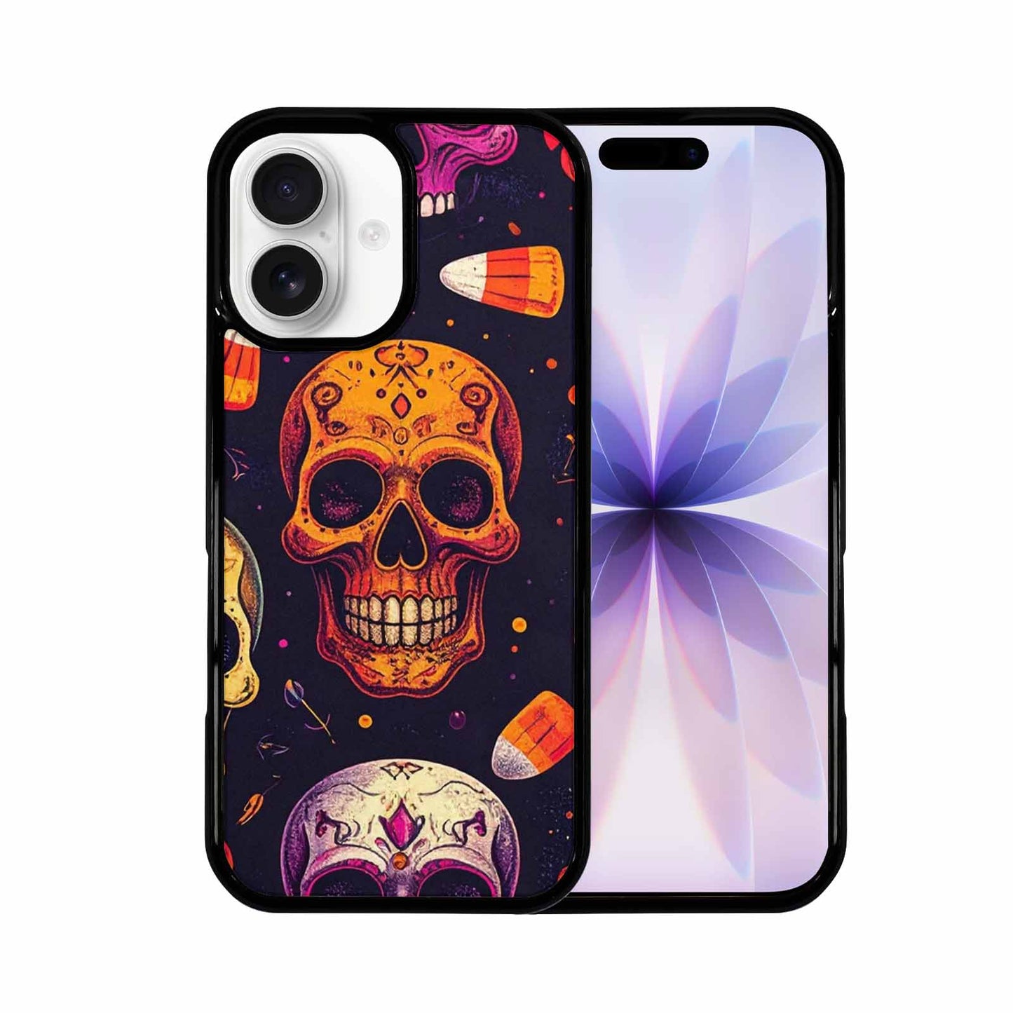 iPhone 17 Case — Halloween Art Print Edge Gothic Skulls, Personalized Phone Case