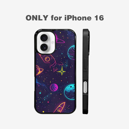 iPhone 16 Case — Space Galaxy Astronaut Pattern Planets Stars, Custom Designed Case Cover