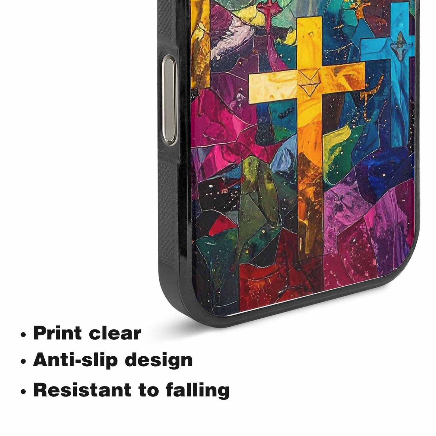 iPhone 15 Pro Max Case — Faith Cross And Faith Icons Pattern, Custom Designed Case Cover