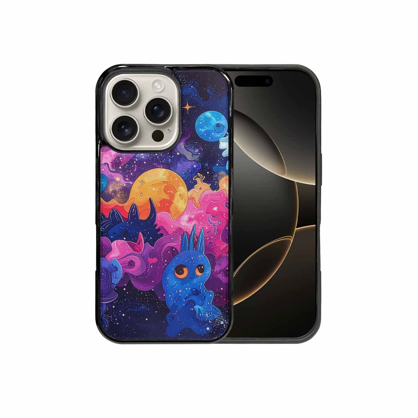 iPhone 16 Pro Case — Cosmic Creature And Object Mashup Pattern, Custom Made Phone Cover
