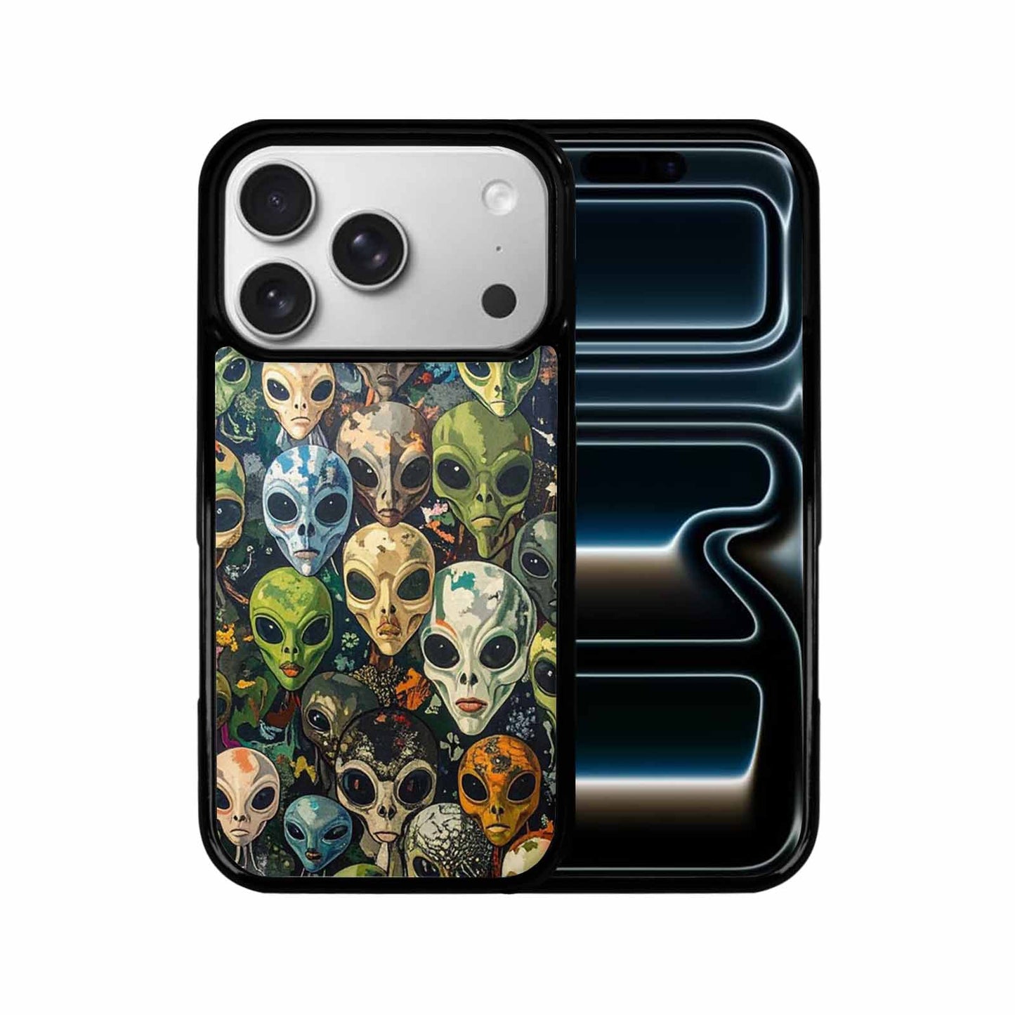 iPhone 17 Pro Case — Aliens Camo Aliens Pattern Hundreds Alien, Custom Print Case Cover