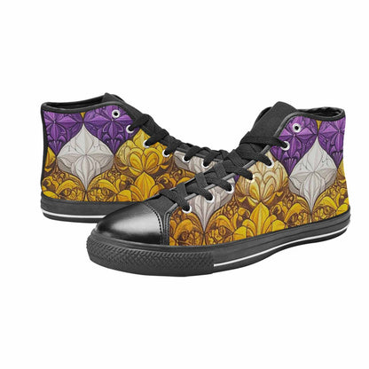 MEN'S Nonbinary Flag Color High Top Canvas Dreamcore Sneakers