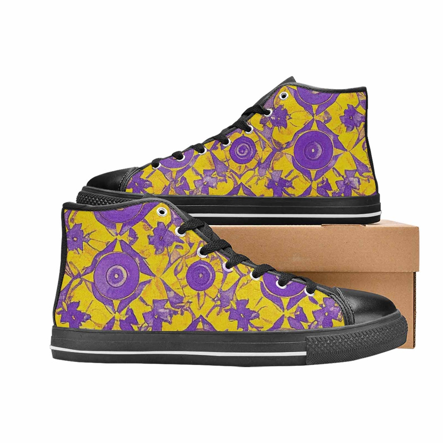 MEN'S Intersex Flag Color High Top Canvas Dark Academia Shoes