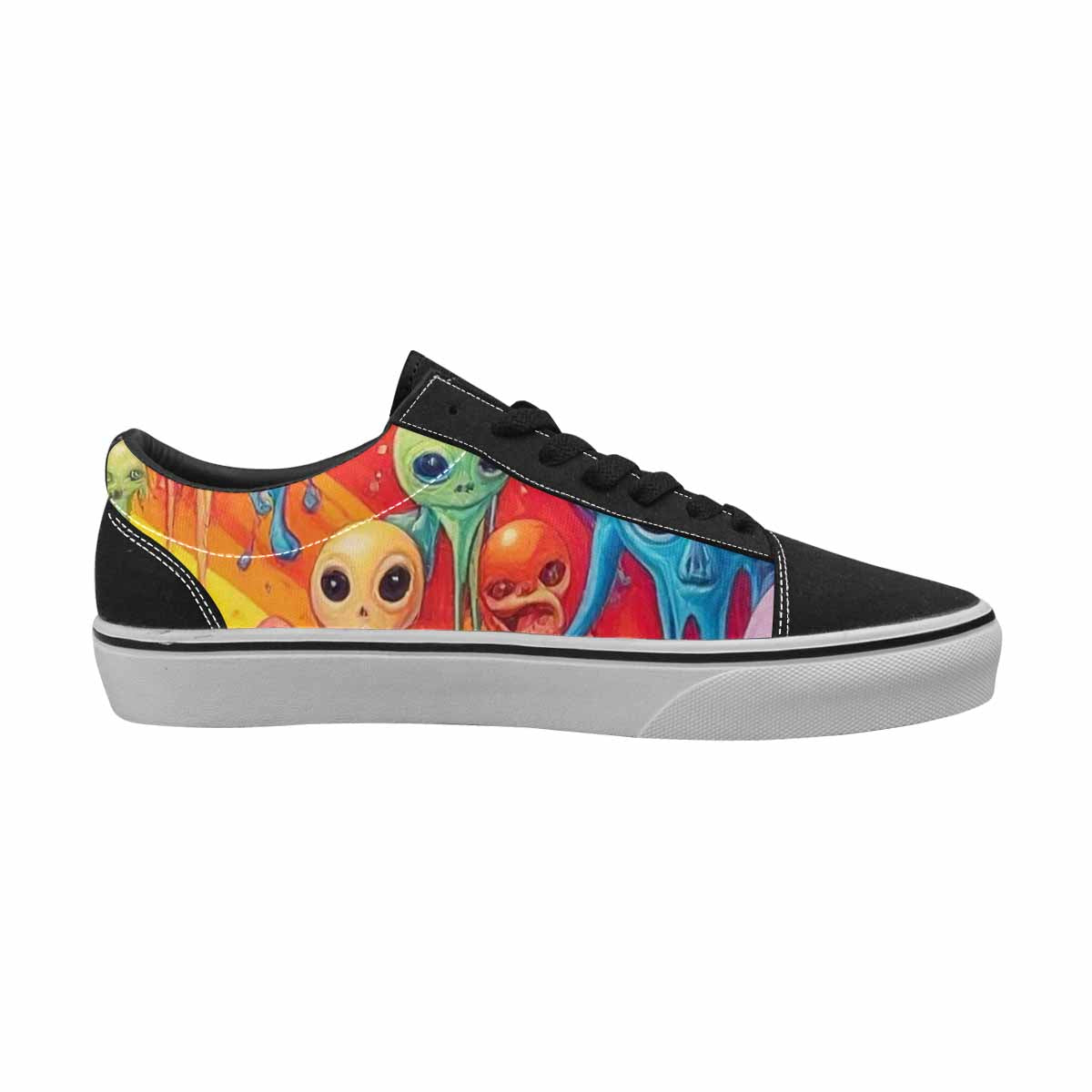 WOMEN'S Aliens  Tie Dye Lace-Up Canvas Surreal Shoes