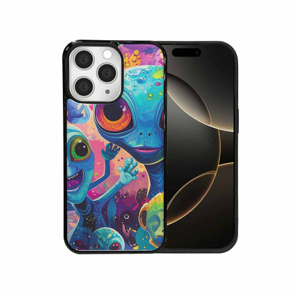 iPhone 15 Pro Max Case — Cartoon Alien Characters, Custom Printed Phone Case