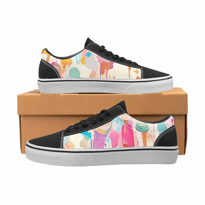 WOMEN'S Ice Cream Motif Ice Lace-Up Canvas Grunge Custom Shoes