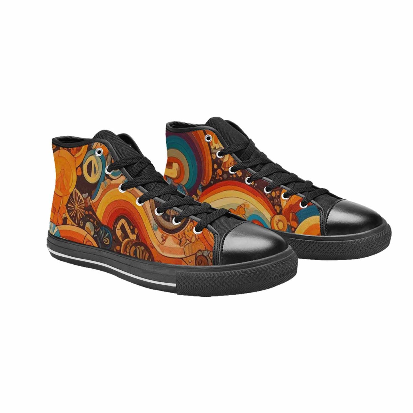 MEN'S Groovy 70S Peace High Top Canvas Y2K Custom Shoes
