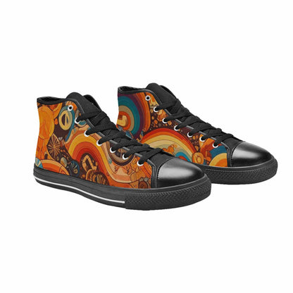 MEN'S Groovy 70S Peace High Top Canvas Y2K Custom Shoes