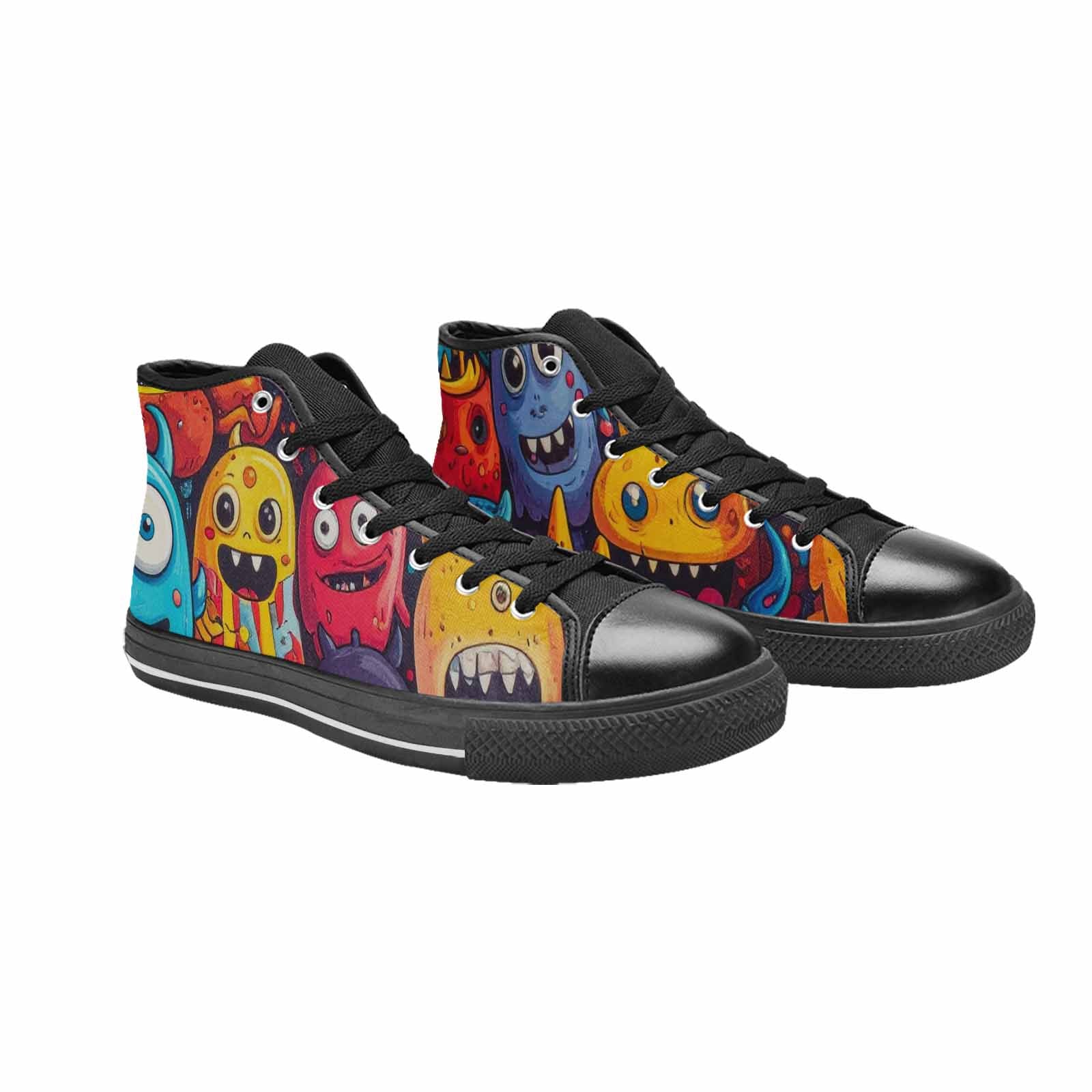 MEN'S Cartoon Monster Character High Top Canvas Neon Fantasy Shoes