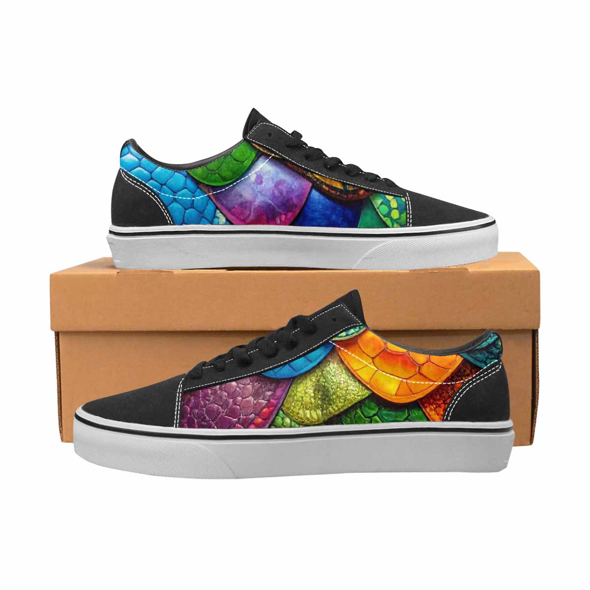 WOMEN'S Reptile Scale Lace-Up Canvas Grunge Shoes