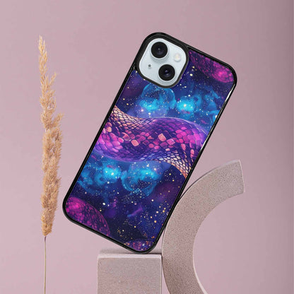iPhone 15 Plus Case — Galaxy Snake Print, Custom Printed Phone Case