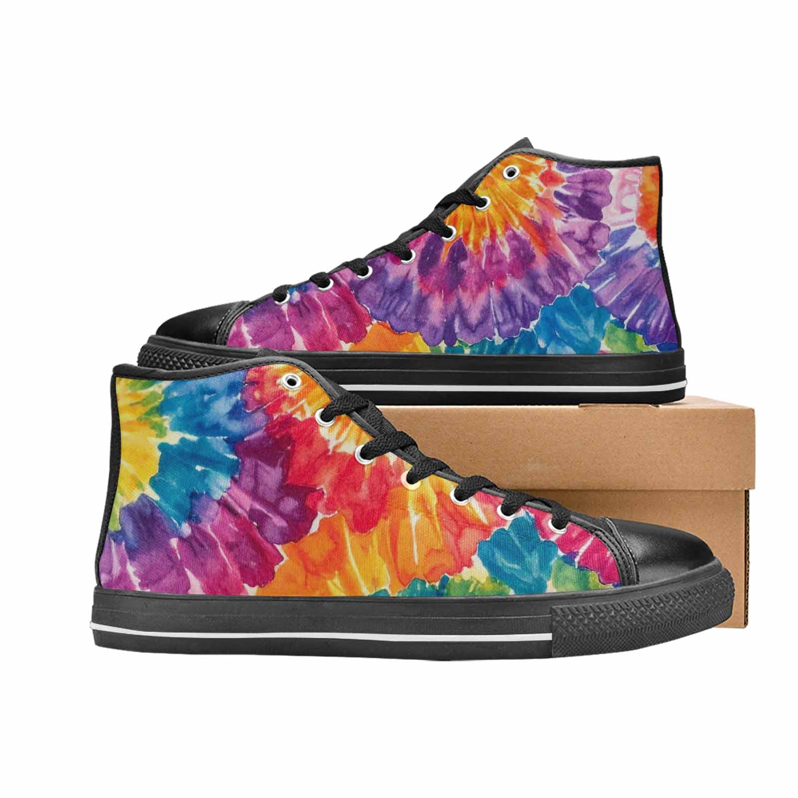 MEN'S Tie Dye Swirl High Top Canvas Surreal Shoes