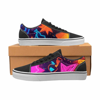 WOMEN'S 80s Retro Motif 80s Lace-Up Canvas Dark Academia Sneakers