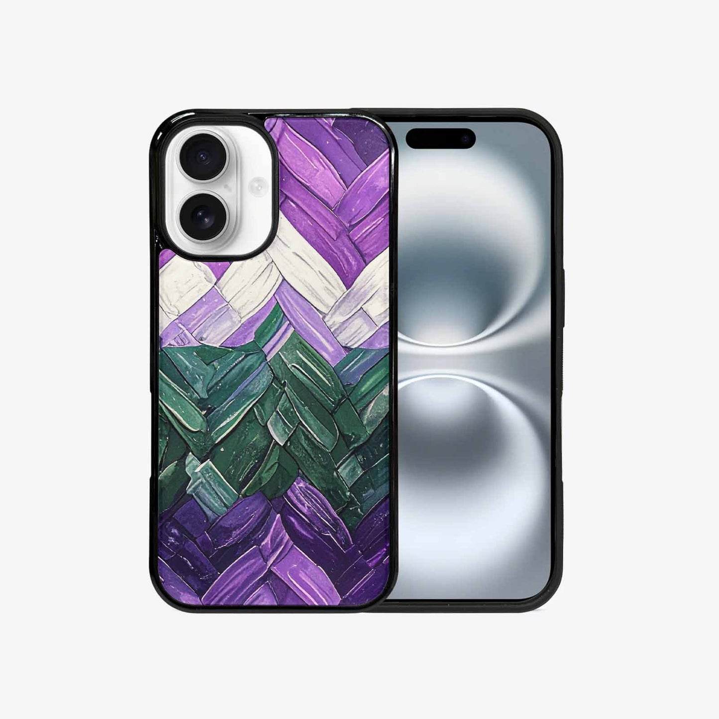 iPhone 16 Case — Genderqueer Flag Color Theme Small Rainbow, Custom Print Case Cover