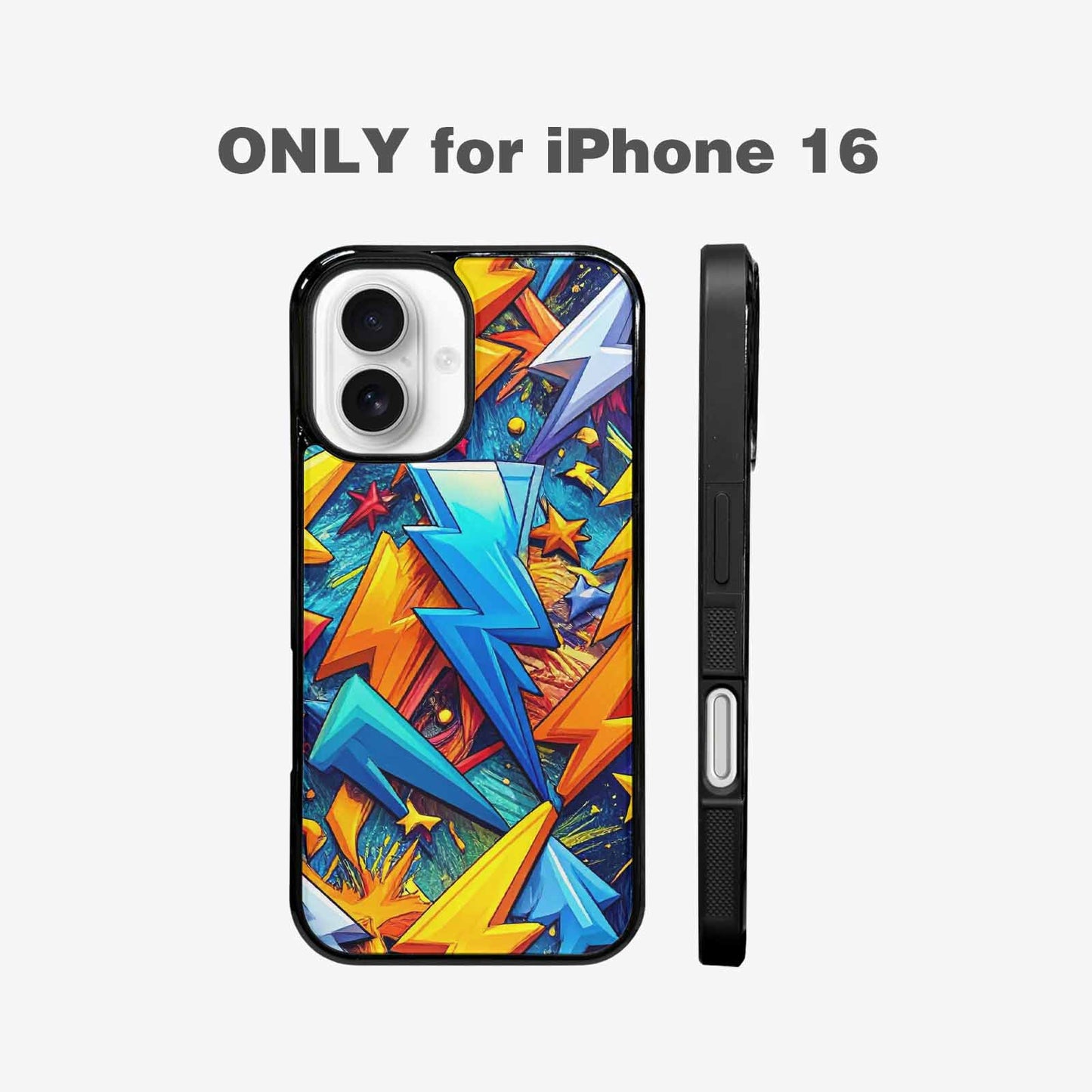 iPhone 16 Case — Lightning Bolt Storm Pattern Hundreds Of, Custom Print Case Cover