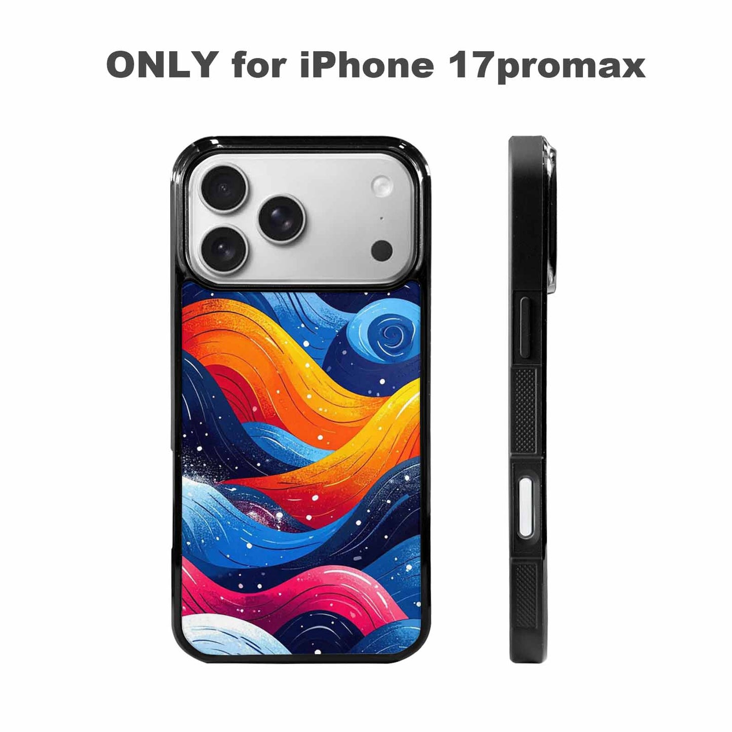 iPhone 17 Pro Max Case — Glossy Winter Wave Cartoon Cute, Custom Art Phone Cover