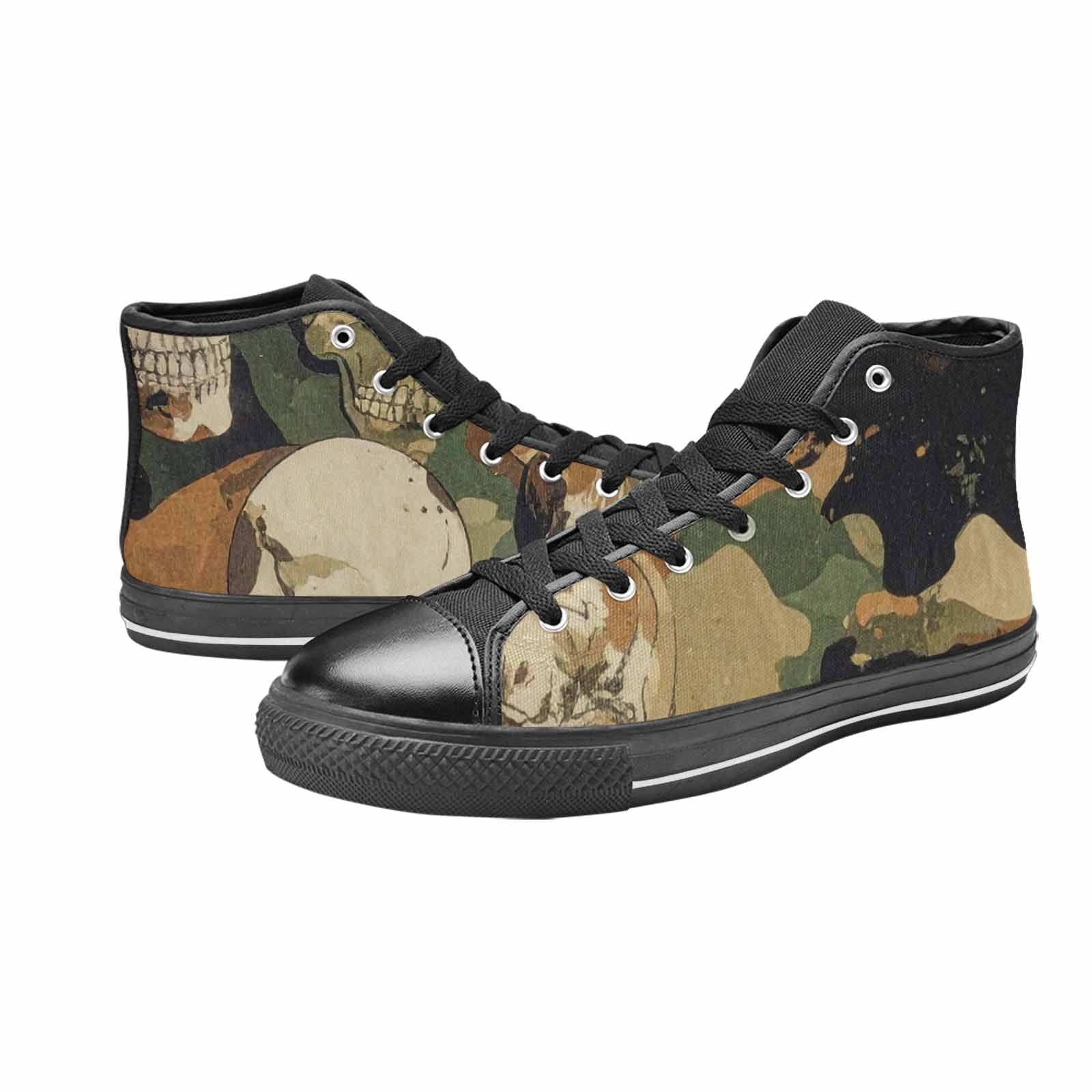 MEN'S Military Camo Skull High Top Canvas Vivid Custom Sneakers