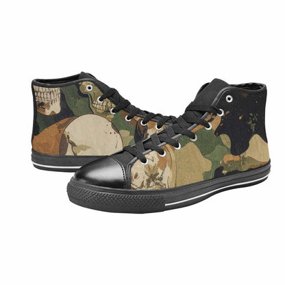 MEN'S Military Camo Skull High Top Canvas Vivid Custom Sneakers