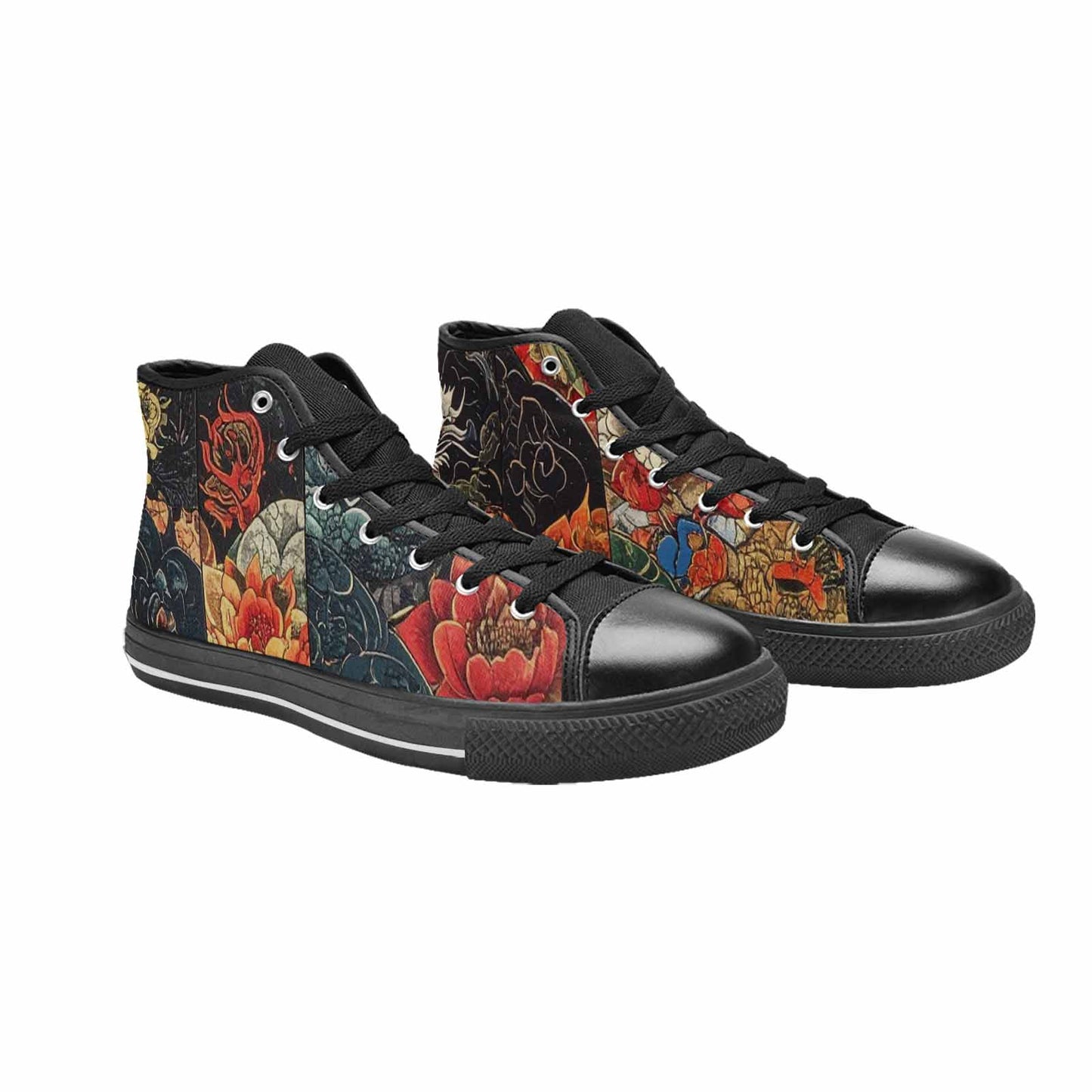 WOMEN'S Dragon Scale Fantasy High Top Canvas Dark Academia Sneakers