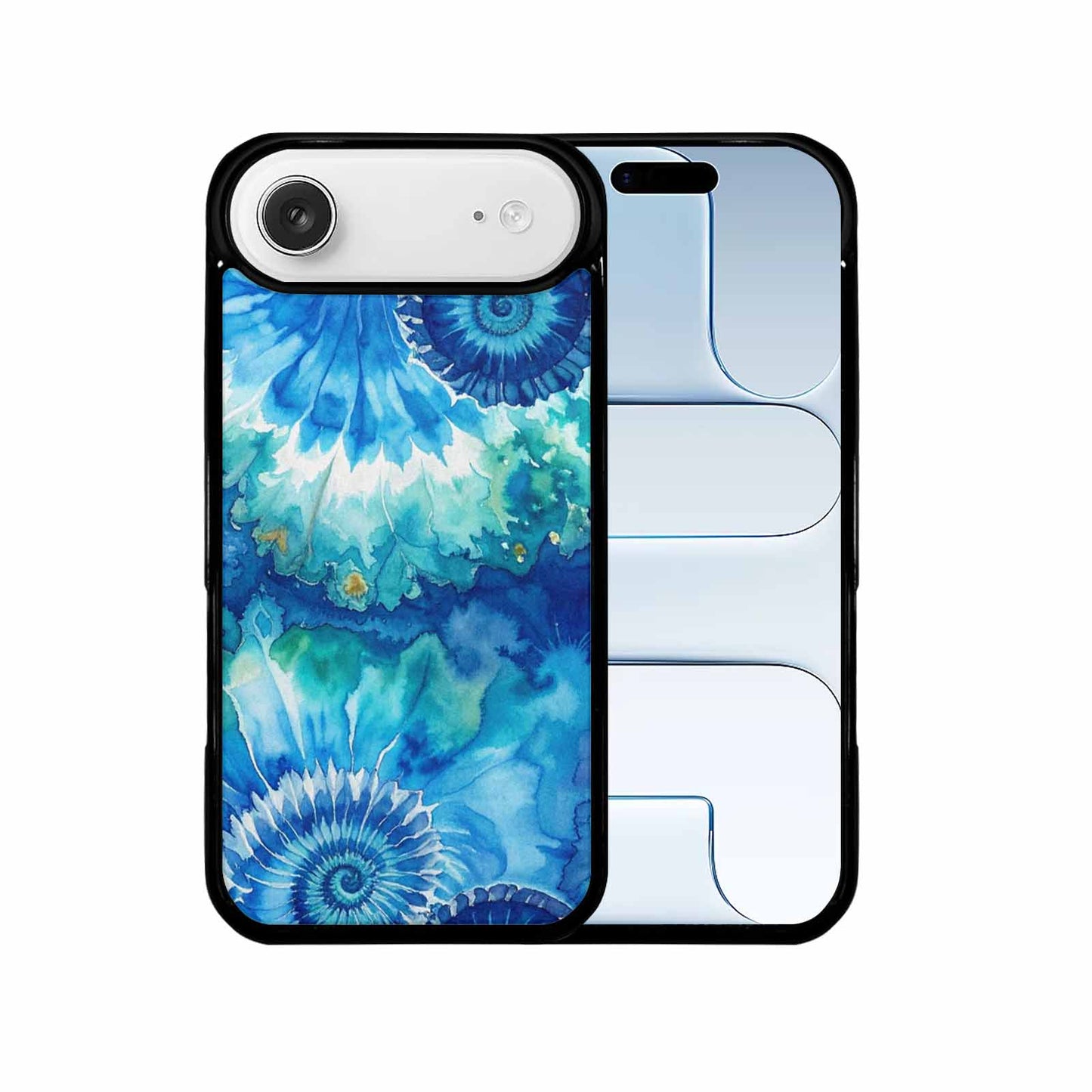 iPhone 17 Air Case — Tie Dye Ocean Blues Blended Tie, Customized Protective Case