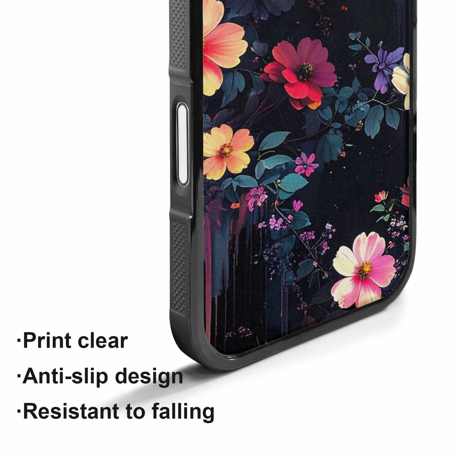iPhone 17 Case — Shadowy Glitch Floral Pattern Floral, Custom Made Phone Cover