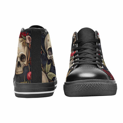 MEN'S Skulls - Roses High Top Canvas Aesthetic Custom Sneakers
