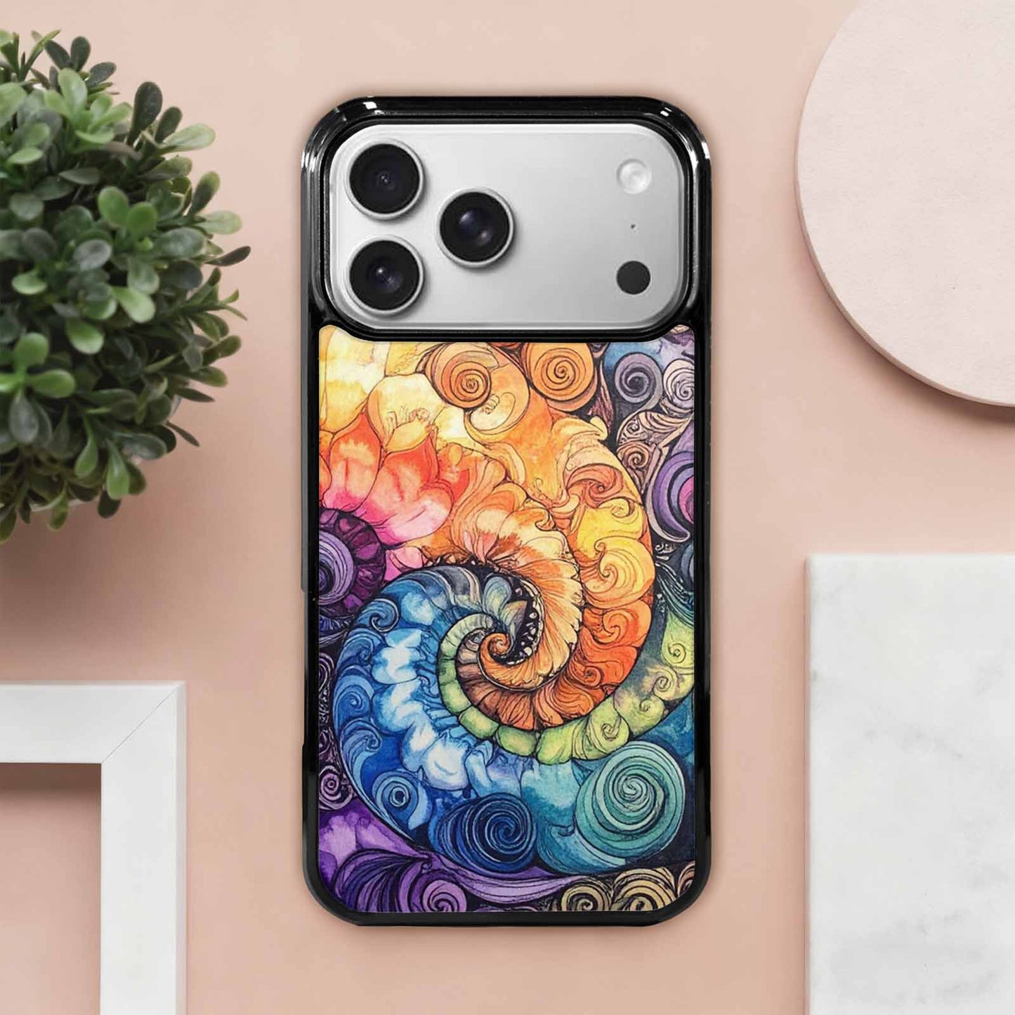 iPhone 17 Pro Max Case — Tie Dye Swirls (black Tie Dye, Custom Art Phone Cover
