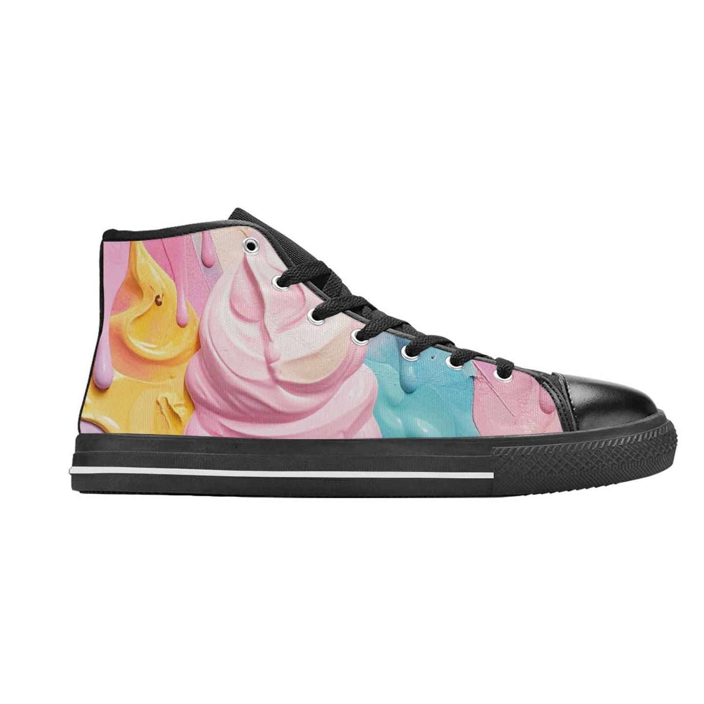 WOMEN'S Soft Serve Swirl Monster Characters High Top Canvas Vivid Shoes