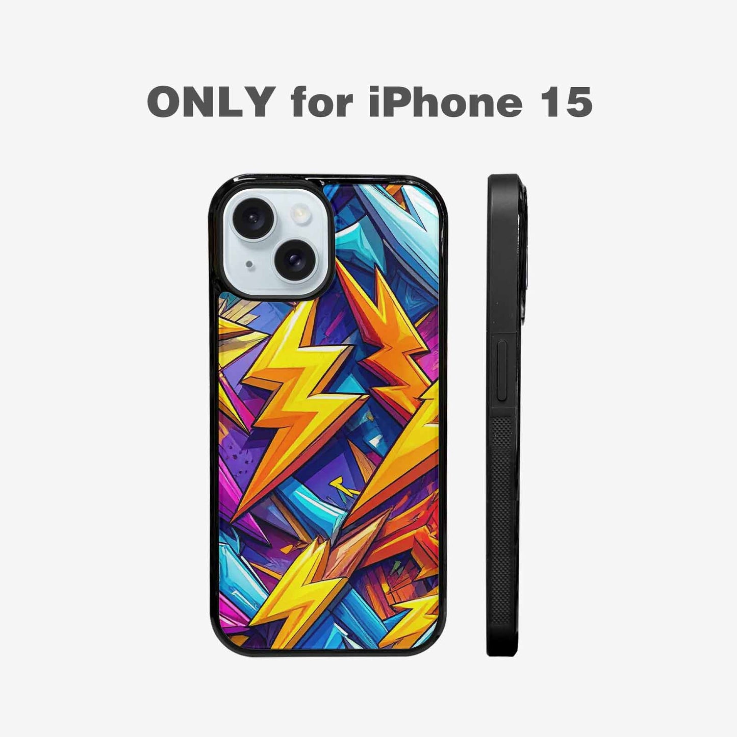 iPhone 15 Case — Lightning Bolt Storm Pattern Hundreds Of, Custom Print Case Cover