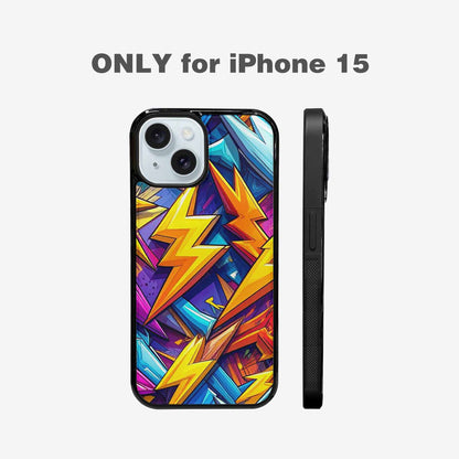 iPhone 15 Case — Lightning Bolt Storm Pattern Hundreds Of, Custom Print Case Cover