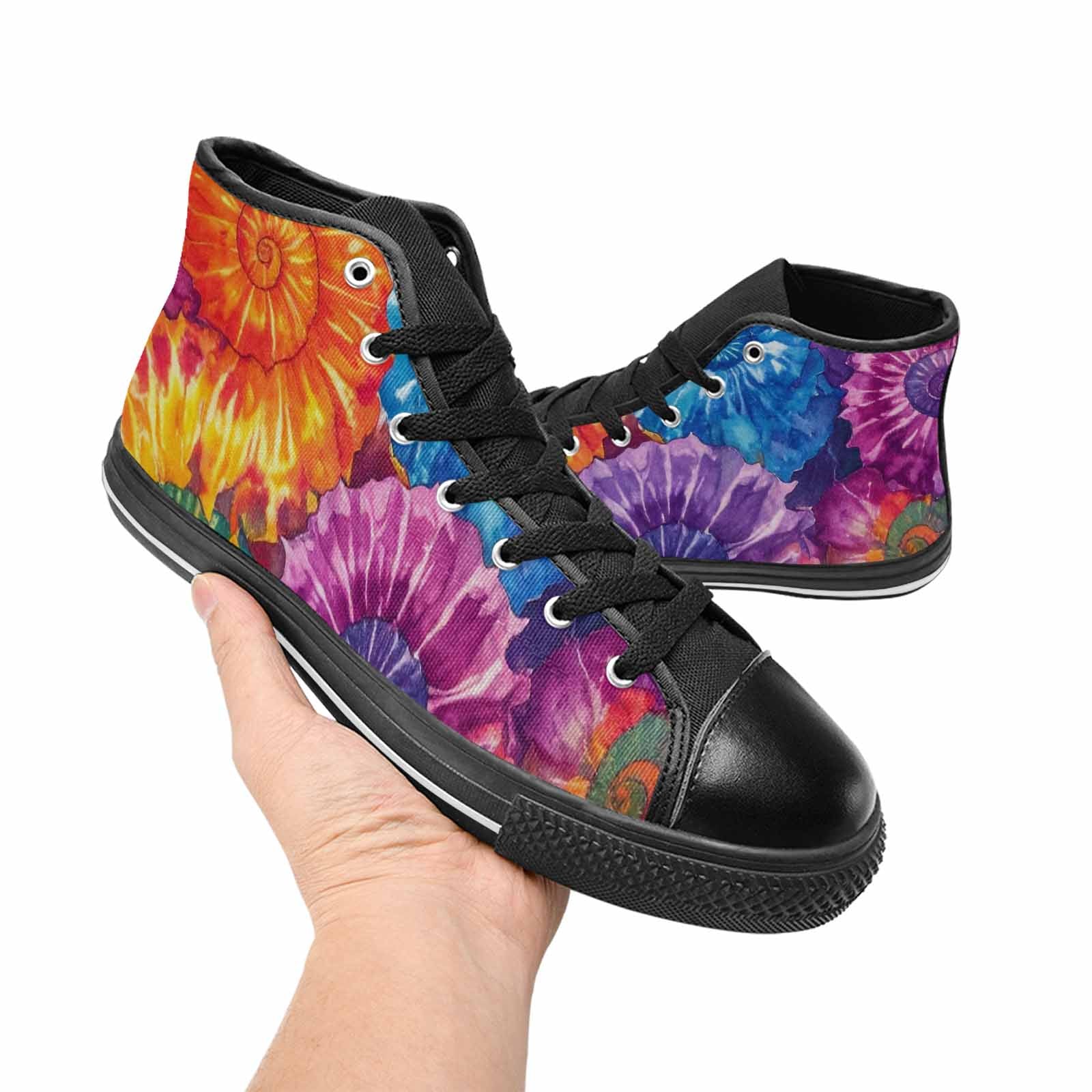 MEN'S Tie Dye Swirl High Top Canvas Surreal Shoes