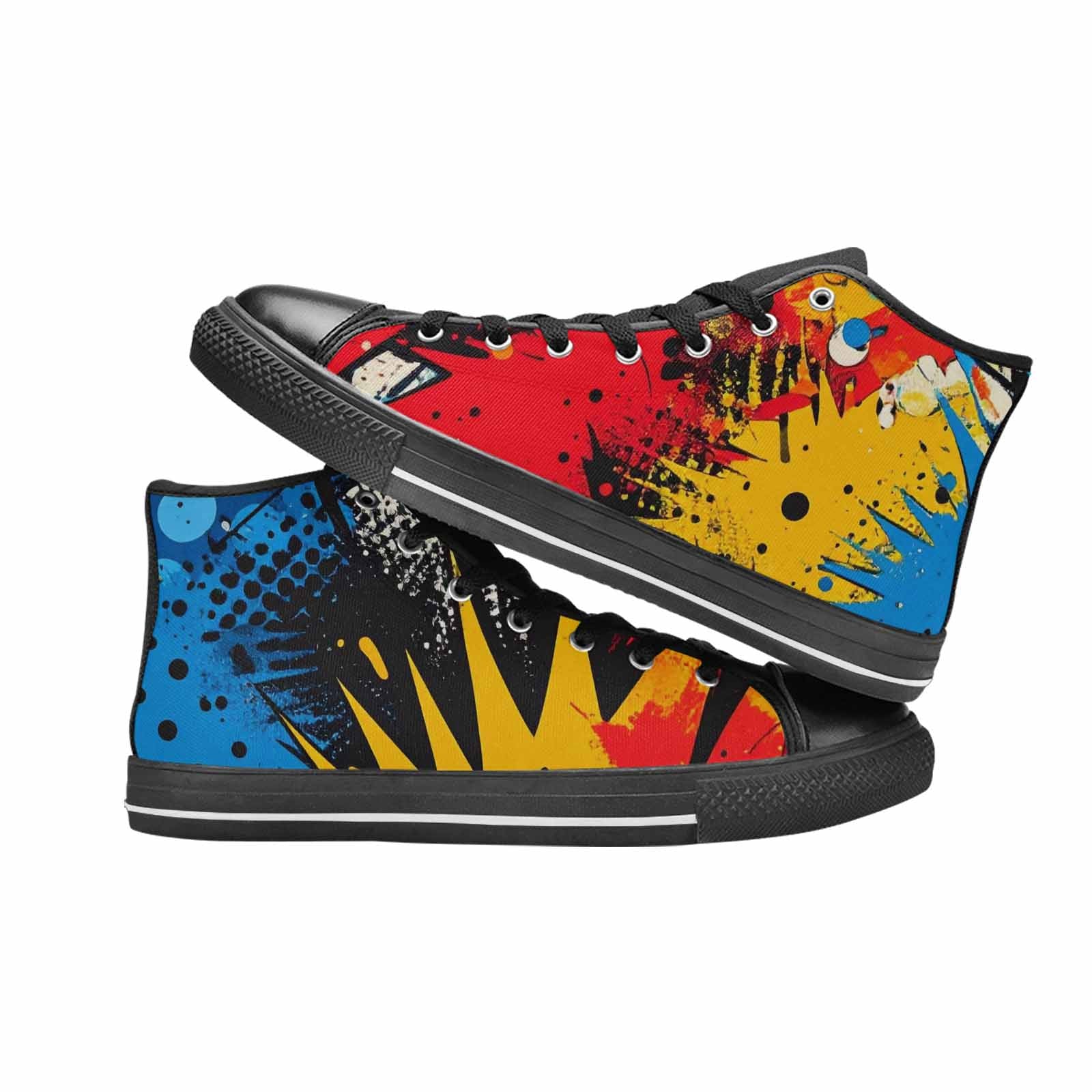 MEN'S Comic Book Halftone High Top Canvas Surreal Custom Shoes