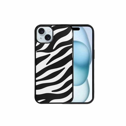 iPhone 15 Plus Case — Zebra Print Black White Custom, Original Design Phone Case