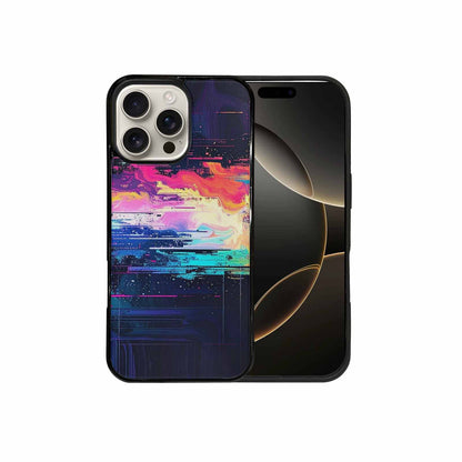 iPhone 16 Pro Max Case — Glitch Dark Art Seamless Pattern Vibrant, Custom Art Phone Cover
