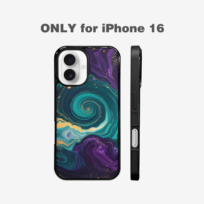 iPhone 16 Case — Marbled Swirl Texture Blended With Galaxy, Custom Made Phone Cover