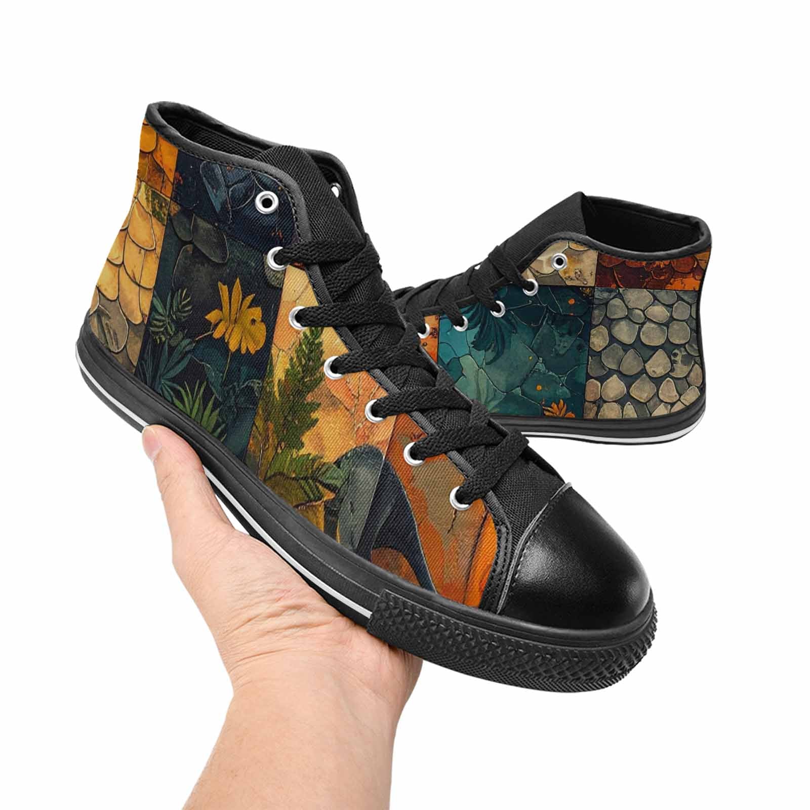 WOMEN'S Dinosaur Silhouette High Top Canvas Dreamcore Sneakers