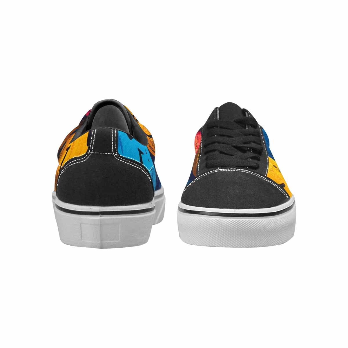WOMEN'S Smiley Faces Lace-Up Canvas Dark Academia Custom Sneakers