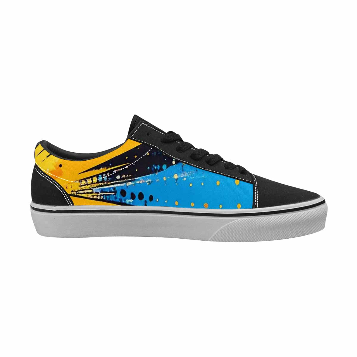 WOMEN'S Comic Halftone Lace-Up Canvas Neon Fantasy Custom Shoes