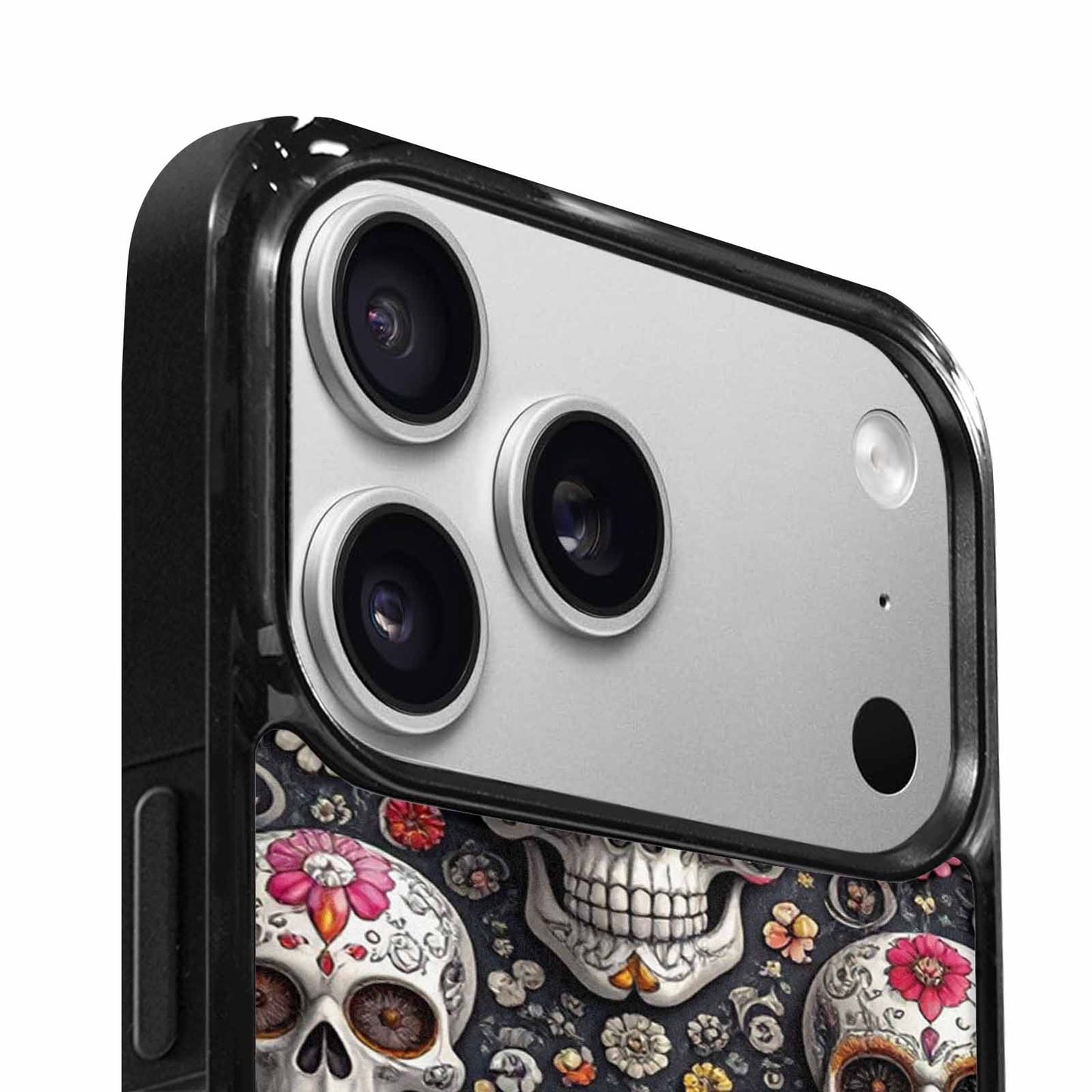 iPhone 17 Pro Max Case — Greyscale Black And White Gothic Skulls, Personalized Phone Case