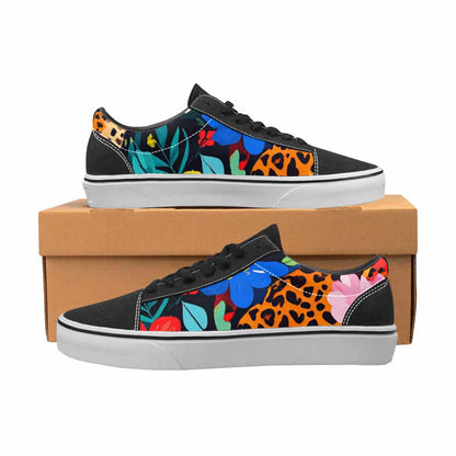 MEN'S Leopard Print Floral Canvas Lace-Up Vivid Sneakers