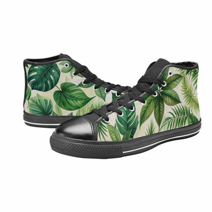 MEN'S Seven-Point Palmate Leaf High Top Canvas Dark Academia Sneakers
