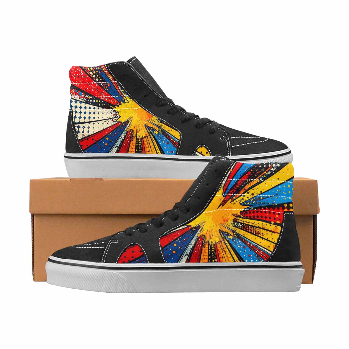 WOMEN'S Comic Pop Art High Top Canvas Made To Order Aesthetic Shoes
