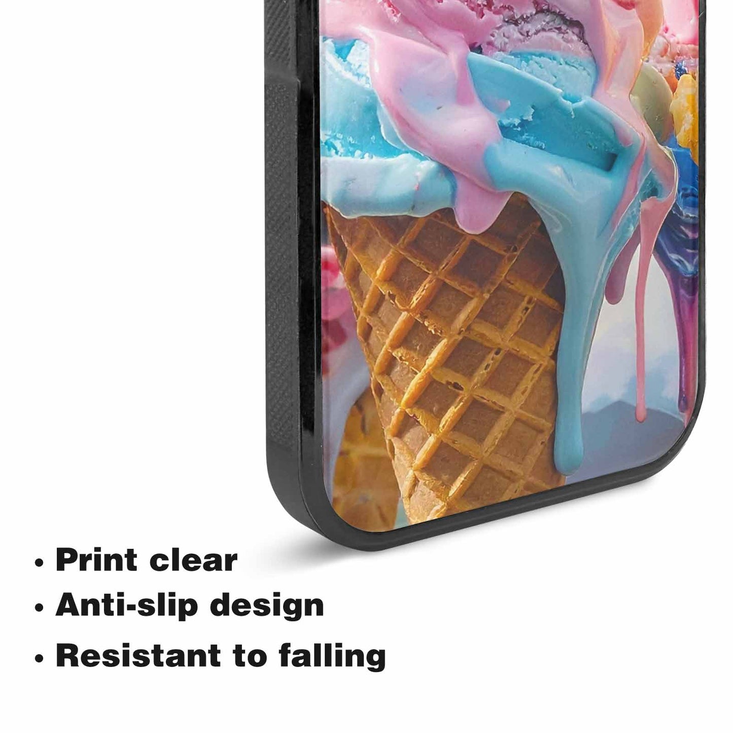 iPhone 15 Case — Collage Of Overlapping Waffle Cone Icecream, Customized Protective Case