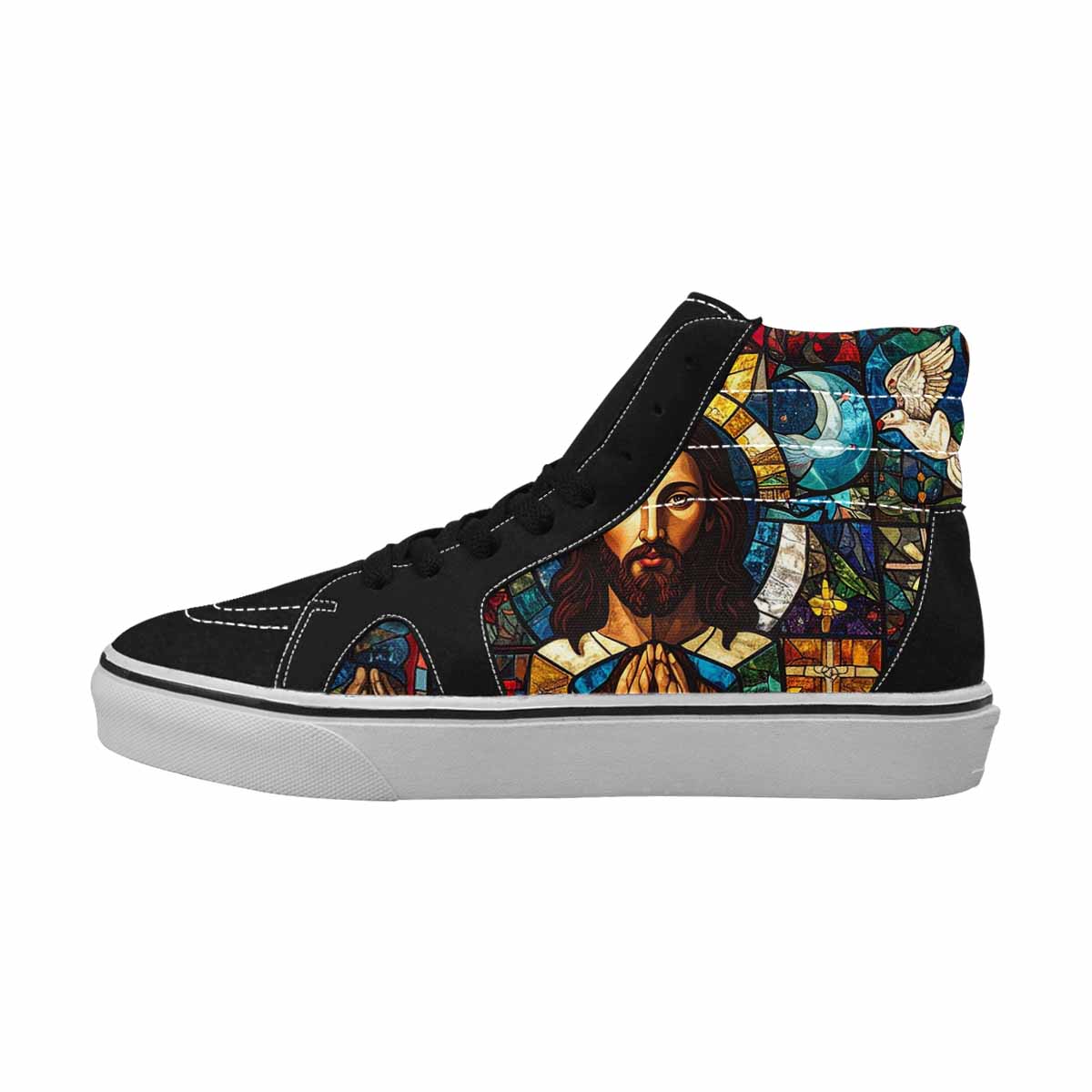 WOMEN'S Jesus Face Small High Top Canvas Dreamcore Custom Sneakers