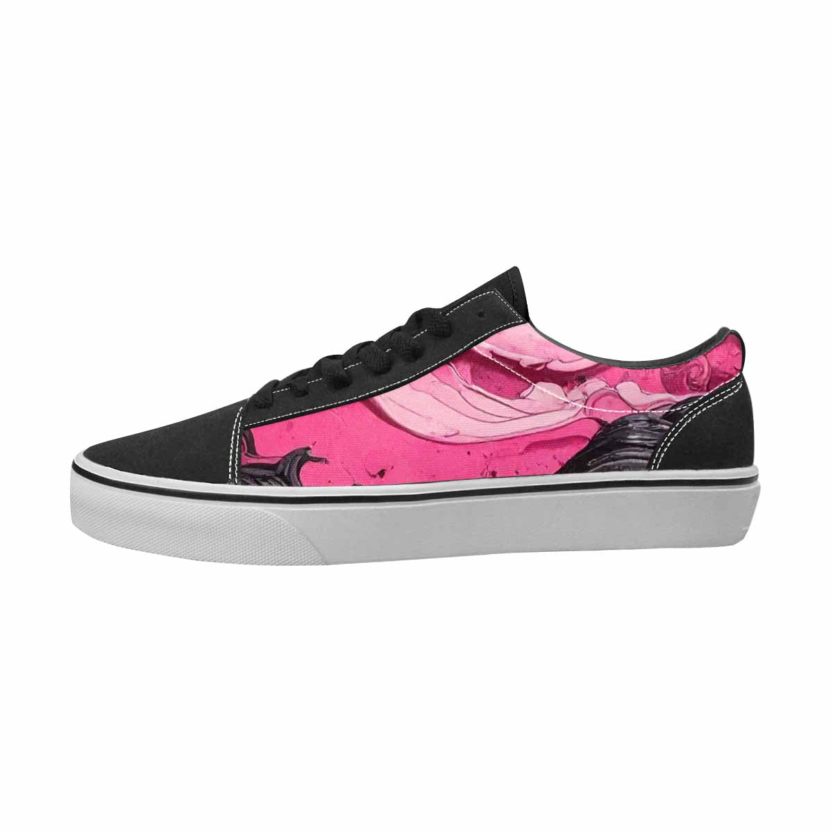 MEN'S Van Gogh Black & Pink Ink Canvas Boutique Kaleidoscope Custom Canvas Shoes