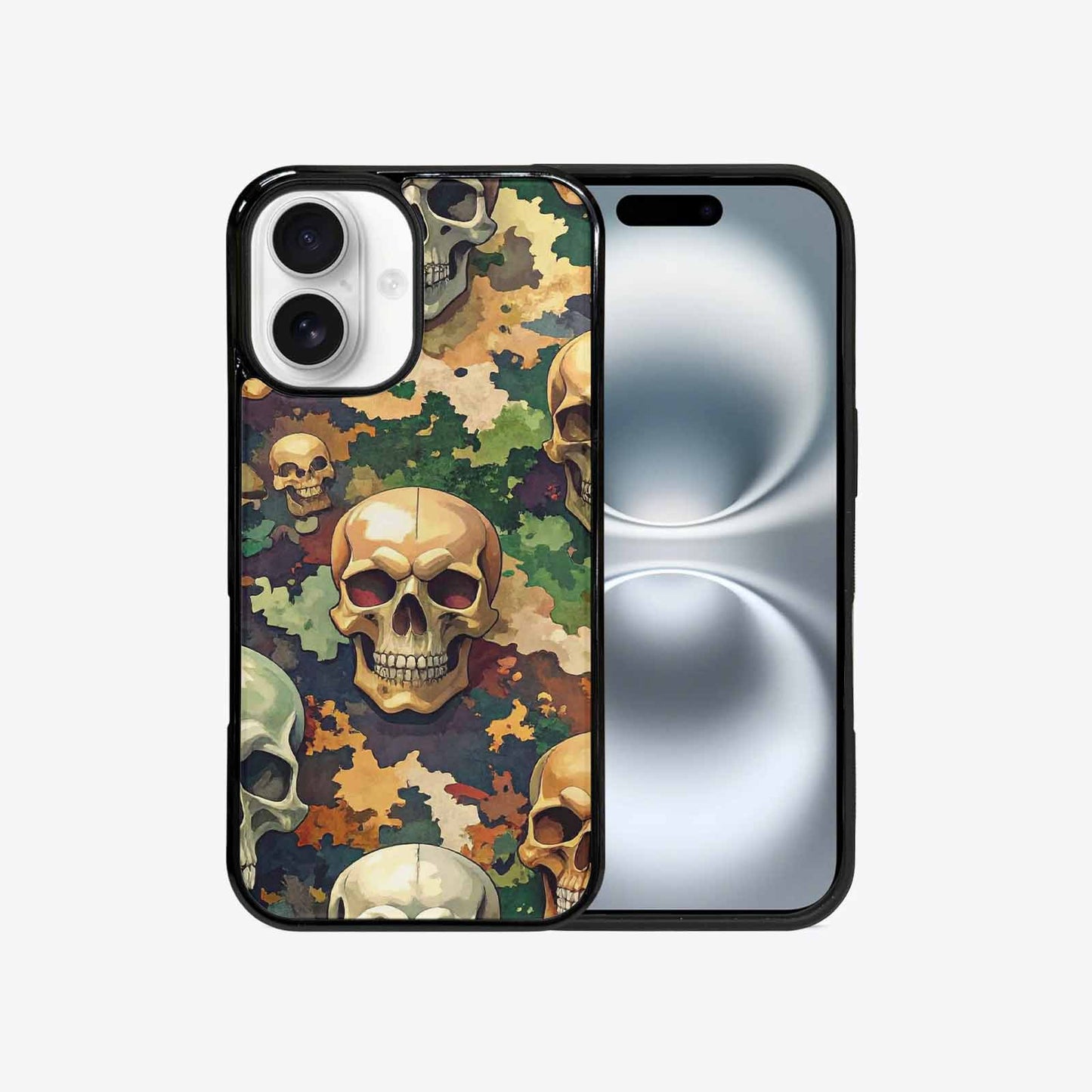 iPhone 16 Case — Skulls Camoskulls Pattern Hu A0j, Custom Printed Phone Case