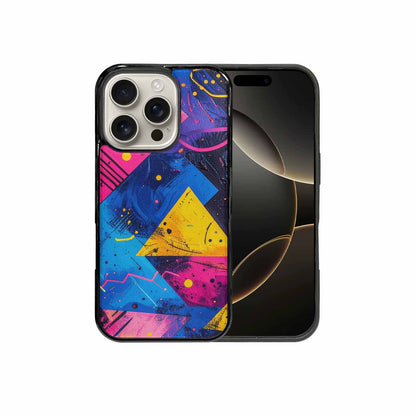 iPhone 16 Pro Case — Memphis Squiggles Triangles Dots, Custom Printed Phone Case