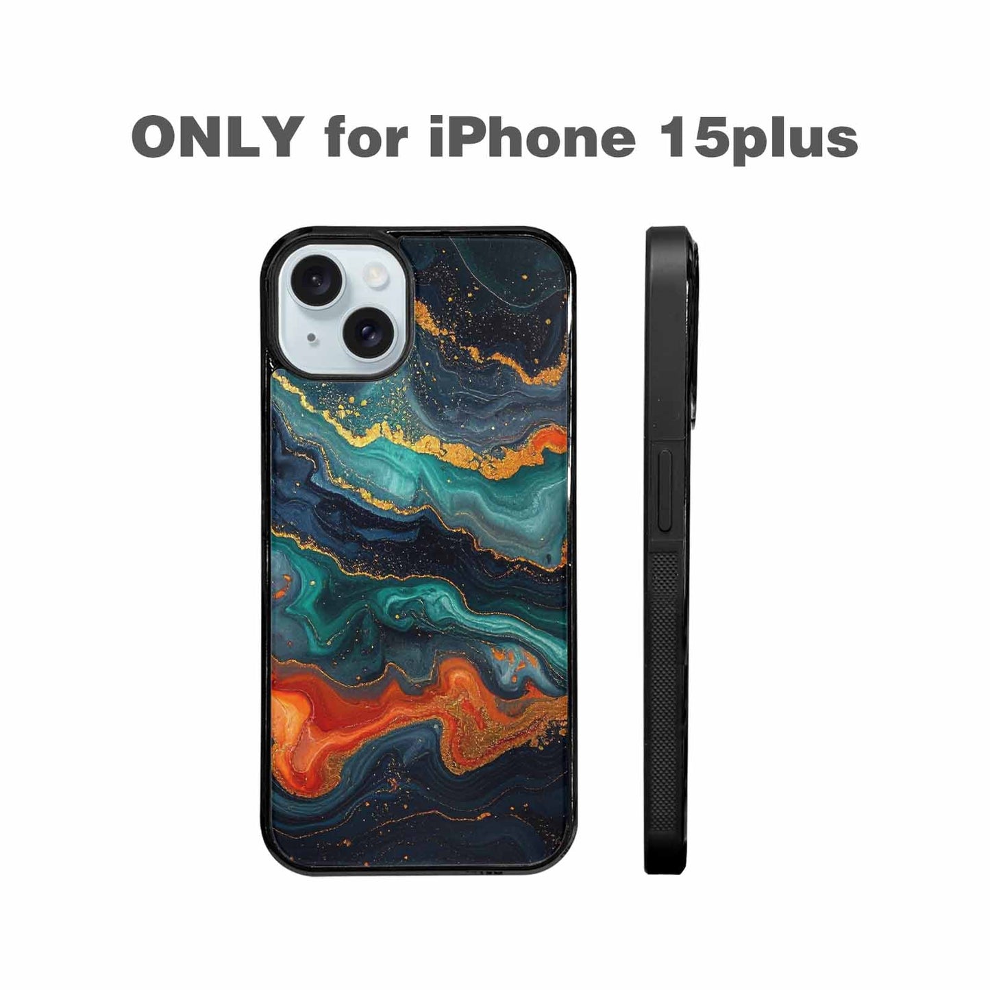 iPhone 15 Plus Case — Marble Dark, Custom Print Case Cover