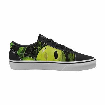 WOMEN'S Melting Moon Smiley Lace-Up Canvas Wallpaper Art Sneakers